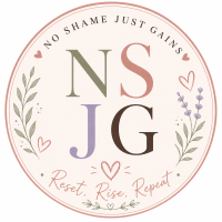 No Shame, Just Gains logo – Reset, Rise, Repeat